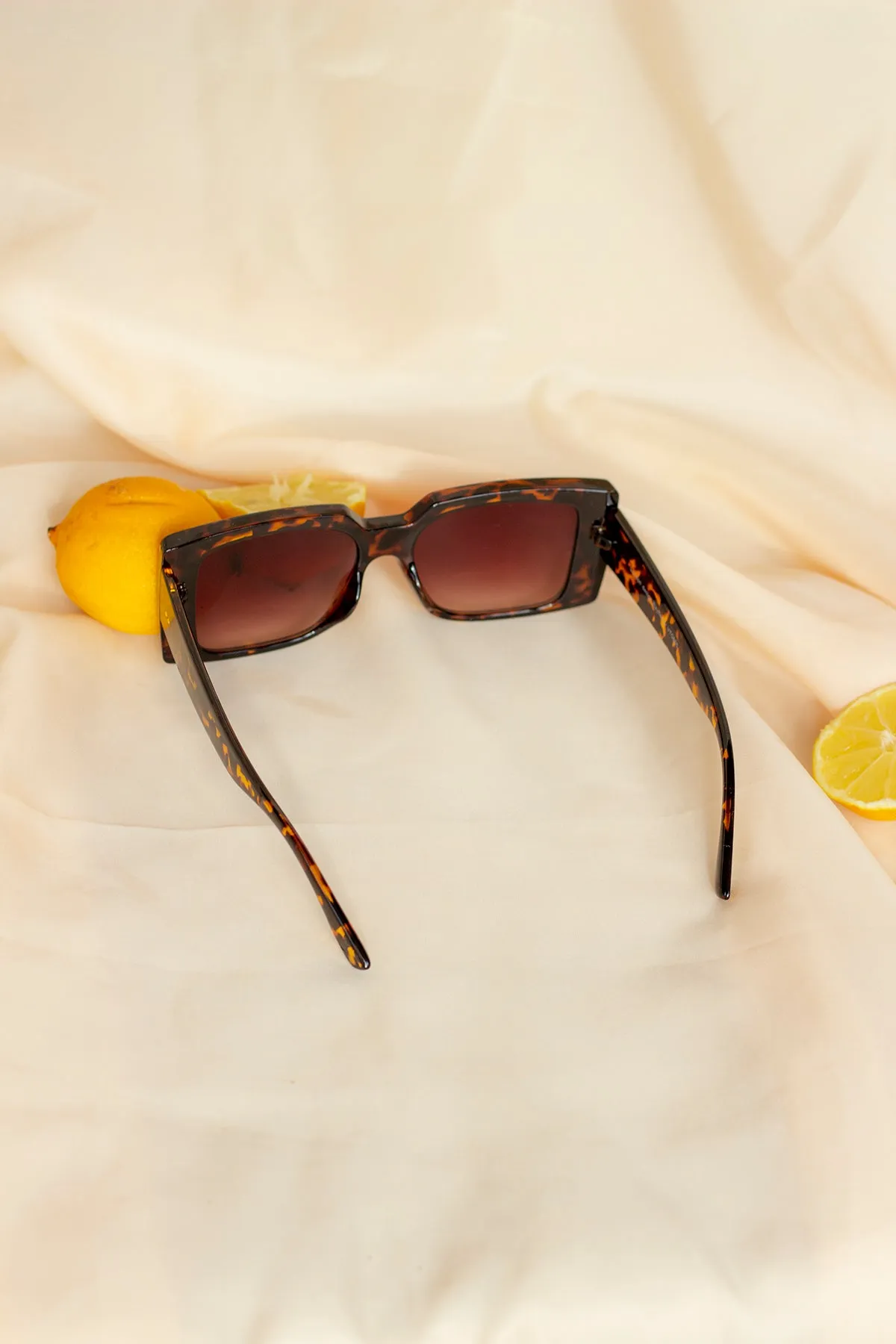 Chunky Bevelled Rectangle Sunglasses