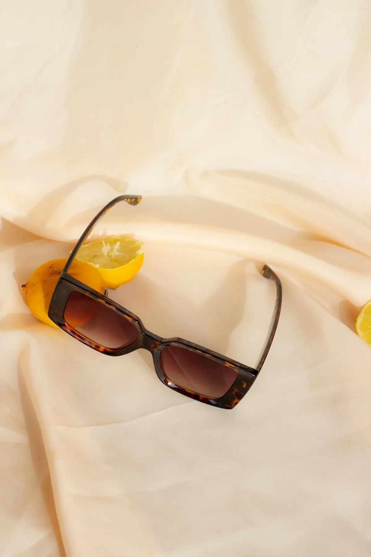 Chunky Bevelled Rectangle Sunglasses