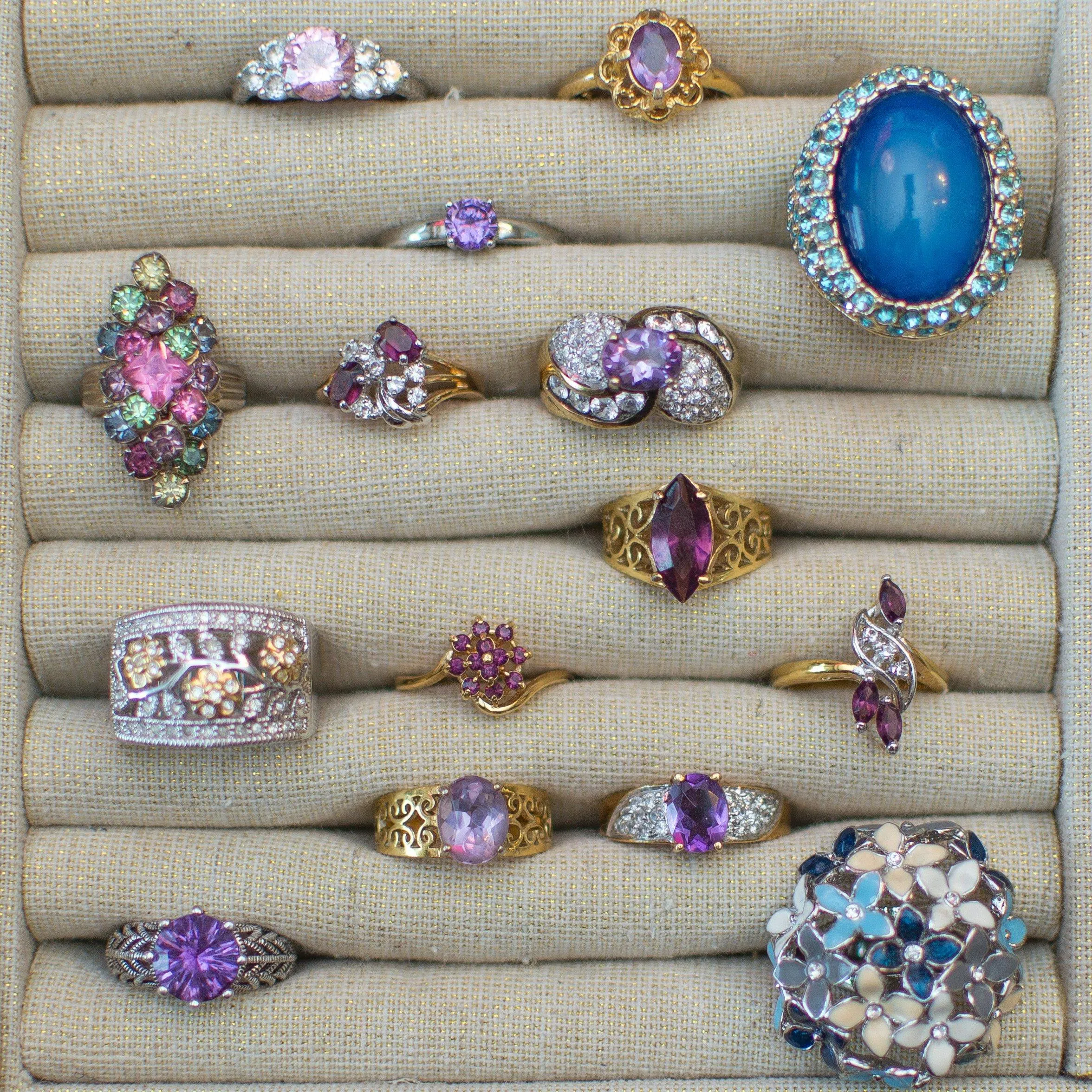 Chunky Blue Rhinestone Cocktail Ring by Kenneth Jay Lane