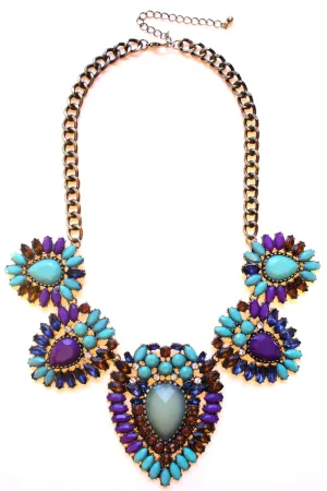 Chunky Boho Stone Statement Necklace