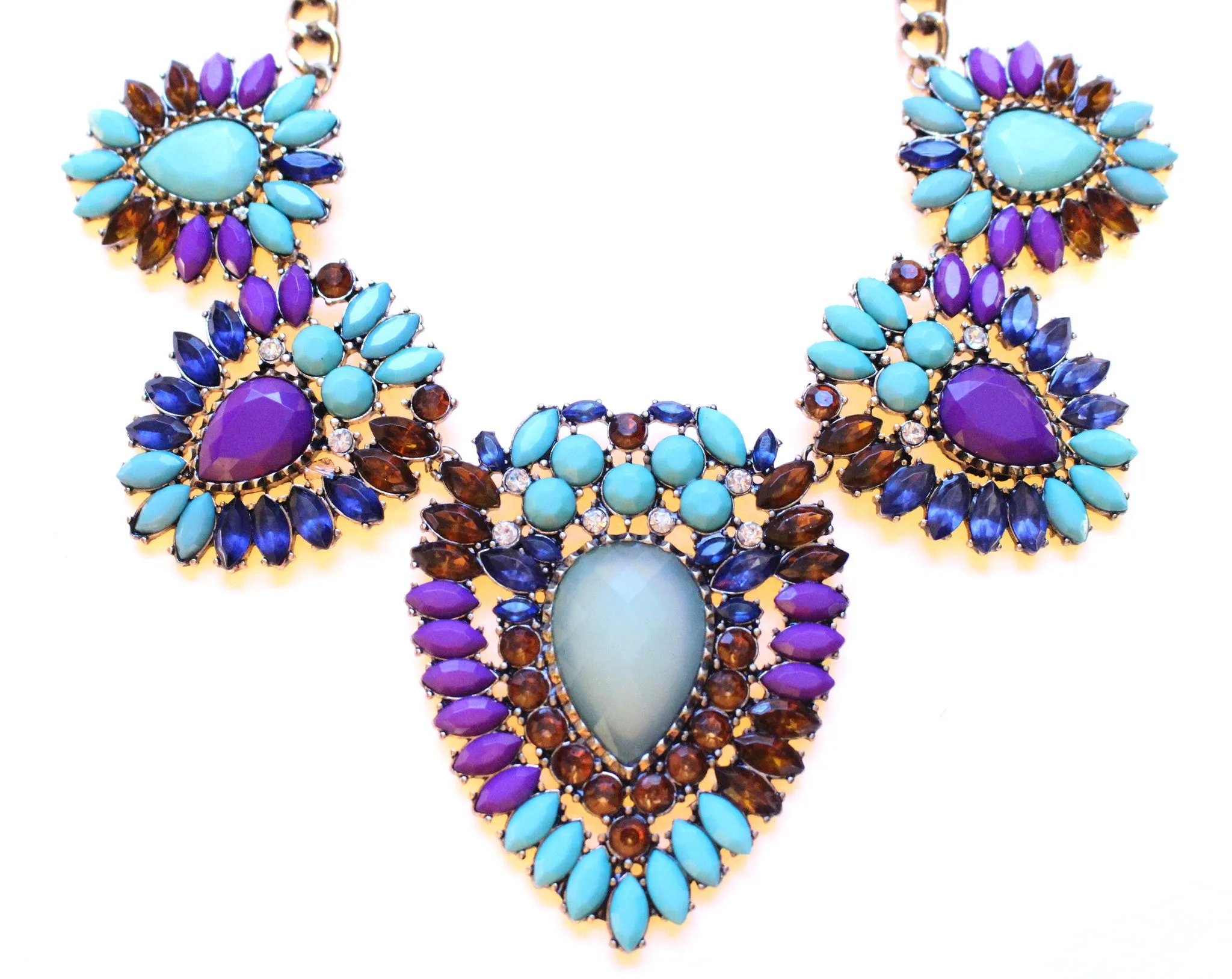 Chunky Boho Stone Statement Necklace
