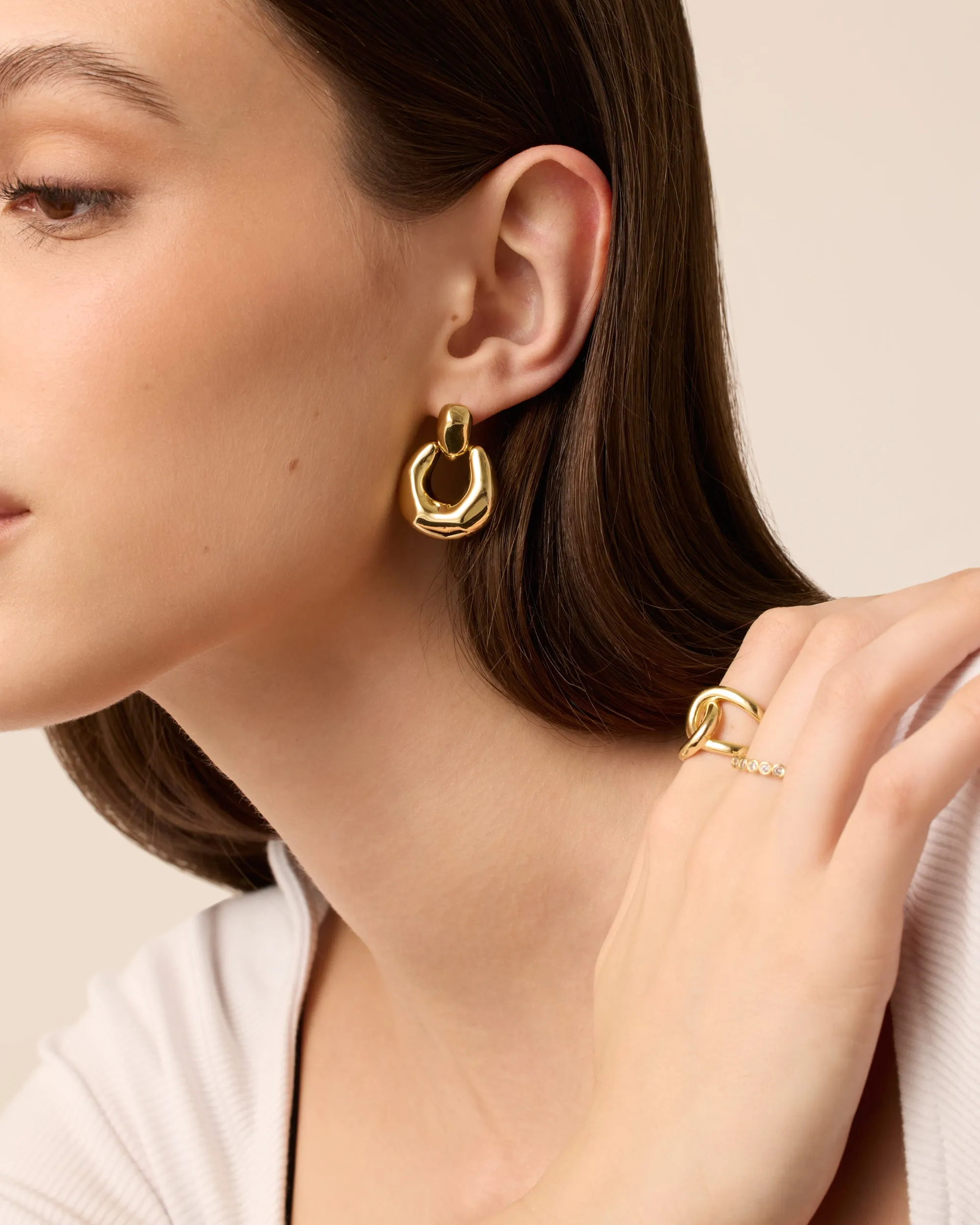 Chunky Dangle Door Knocker Earrings