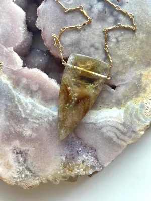 Chunky Genuine Yellow Citrine Necklace 14k gold filled chain