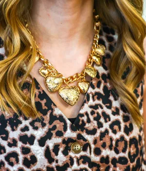 Chunky Heart Charm Necklace