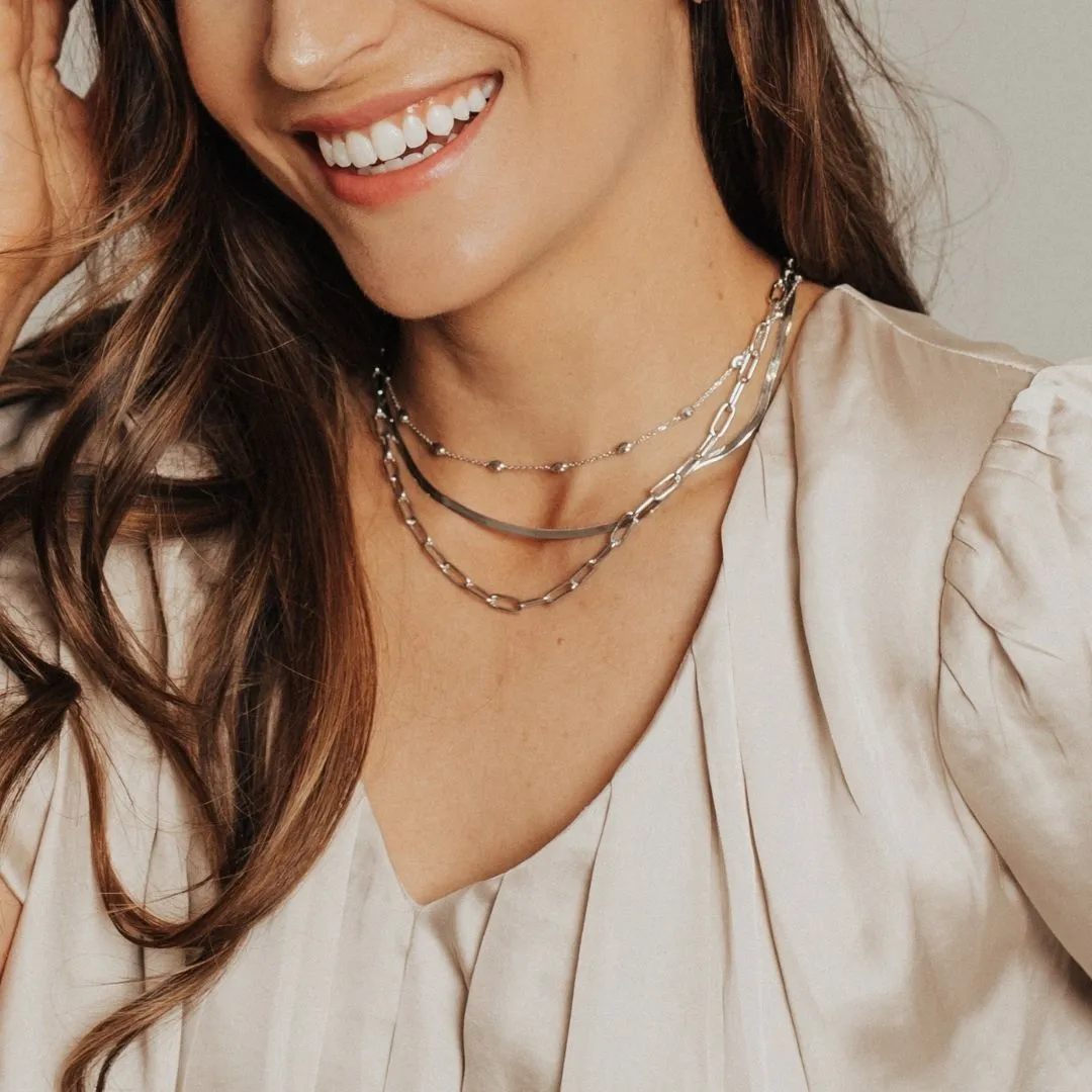 Chunky Paperclip Necklace (Silver)