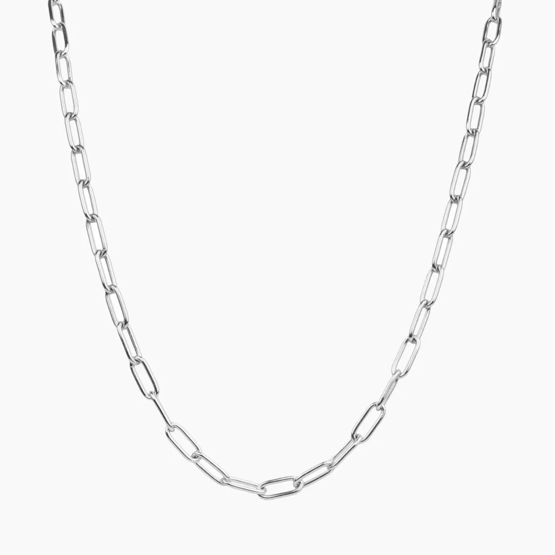 Chunky Paperclip Necklace (Silver)