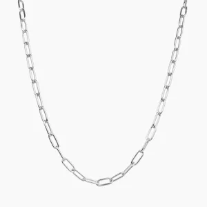 Chunky Paperclip Necklace (Silver)