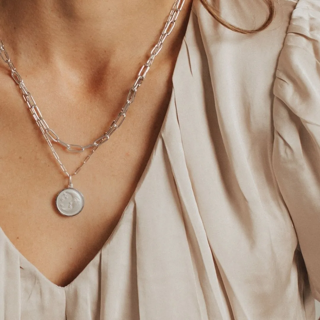 Chunky Paperclip Necklace (Silver)