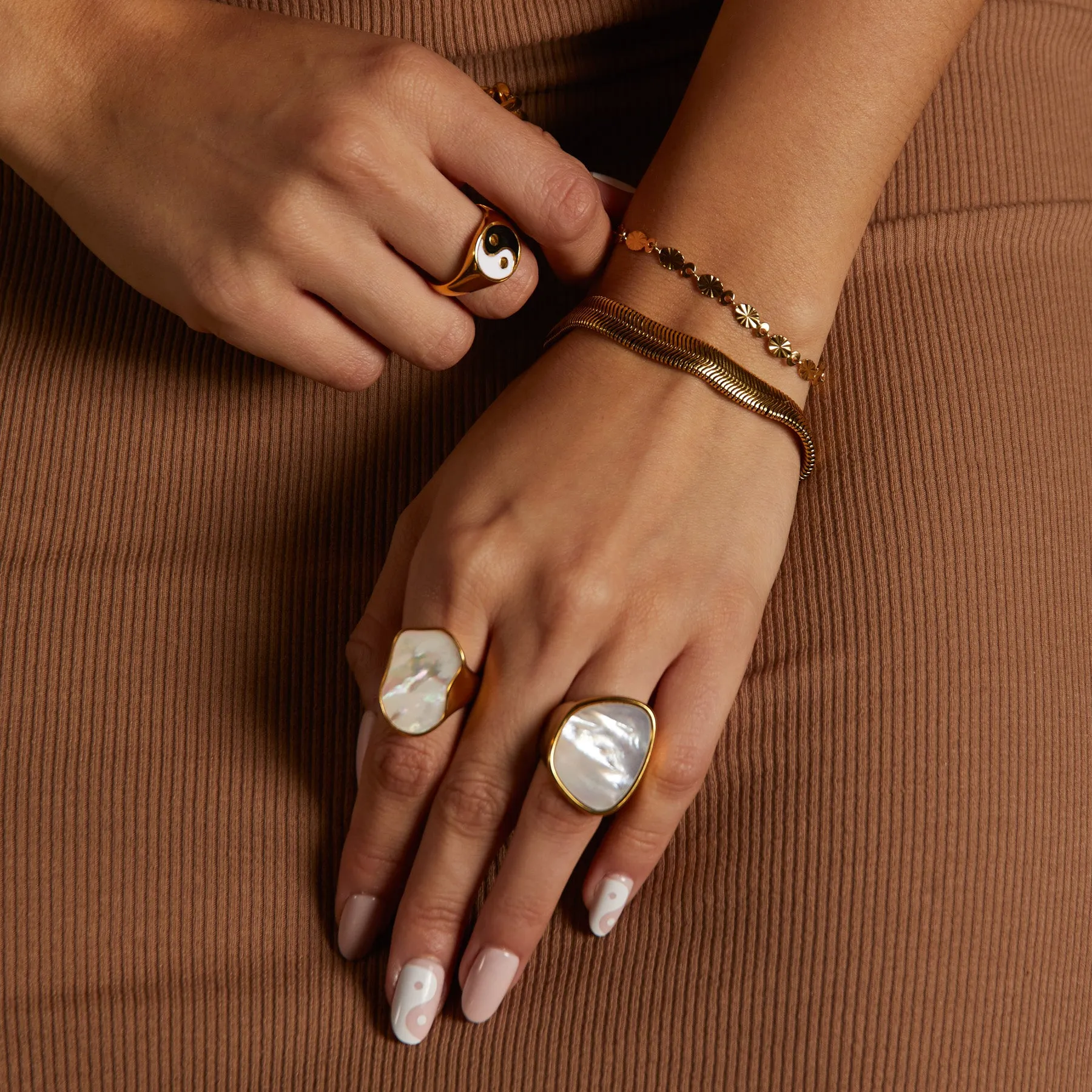 Chunky Pearl Signet Ring