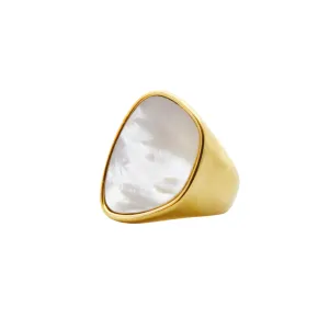 Chunky Pearl Signet Ring