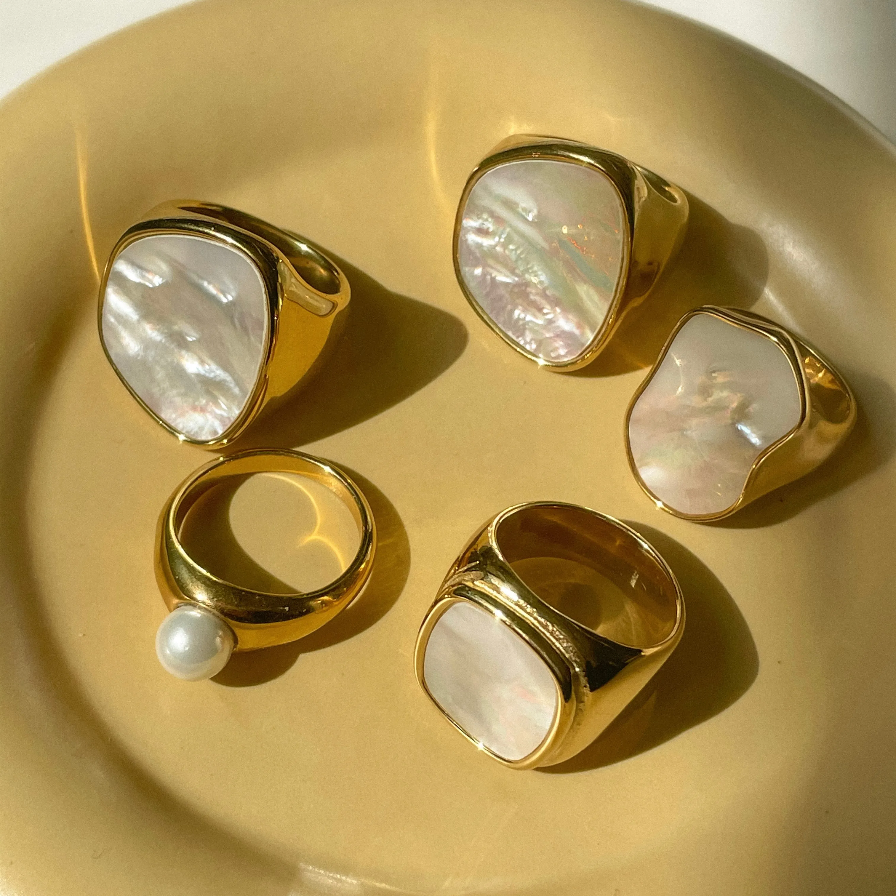 Chunky Pearl Signet Ring