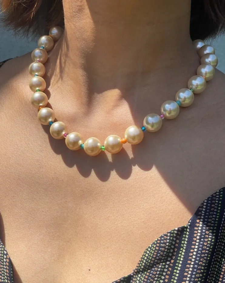 Chunky Rainbow Pearl Necklace
