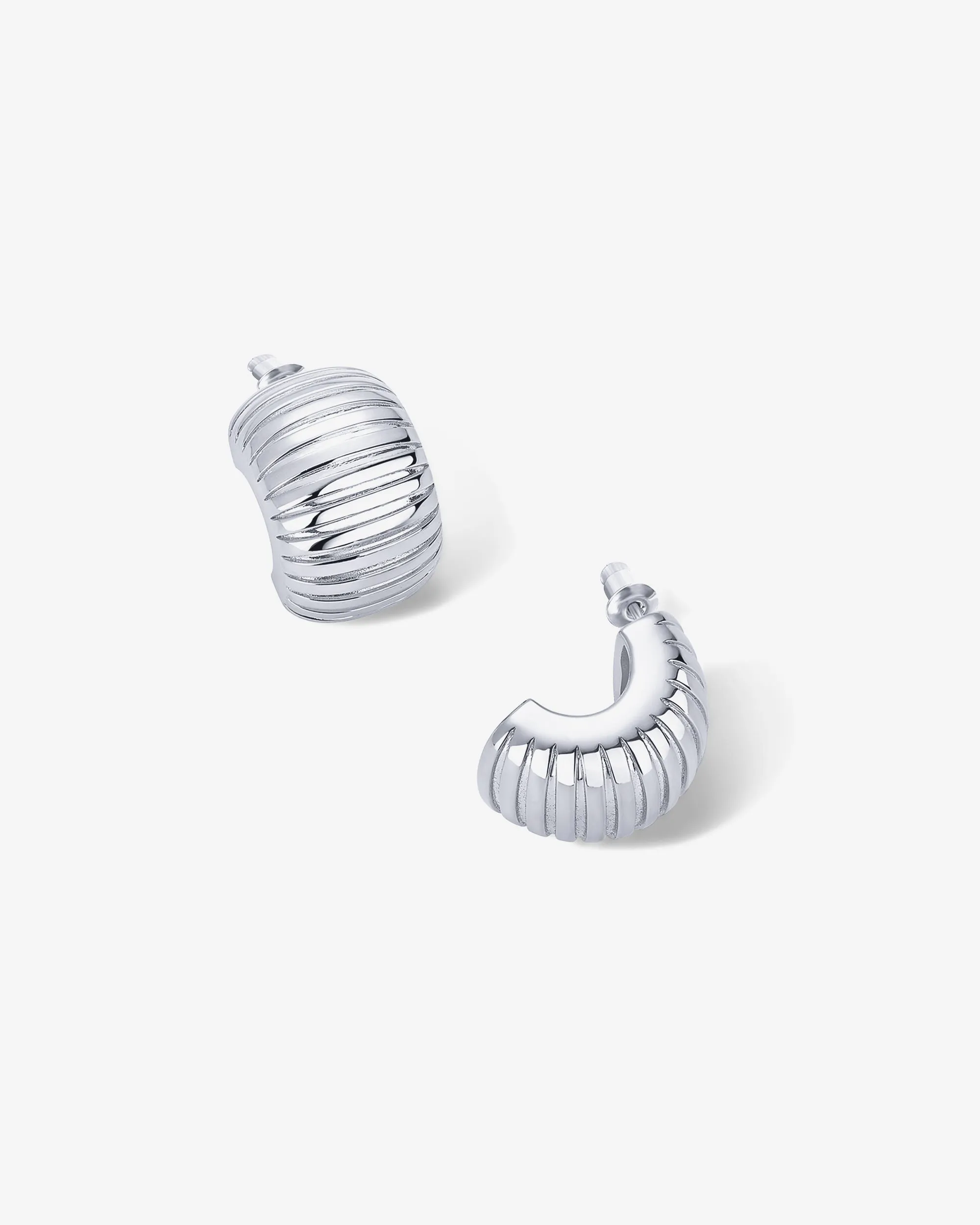 Chunky Ribbed Hoop Earrings