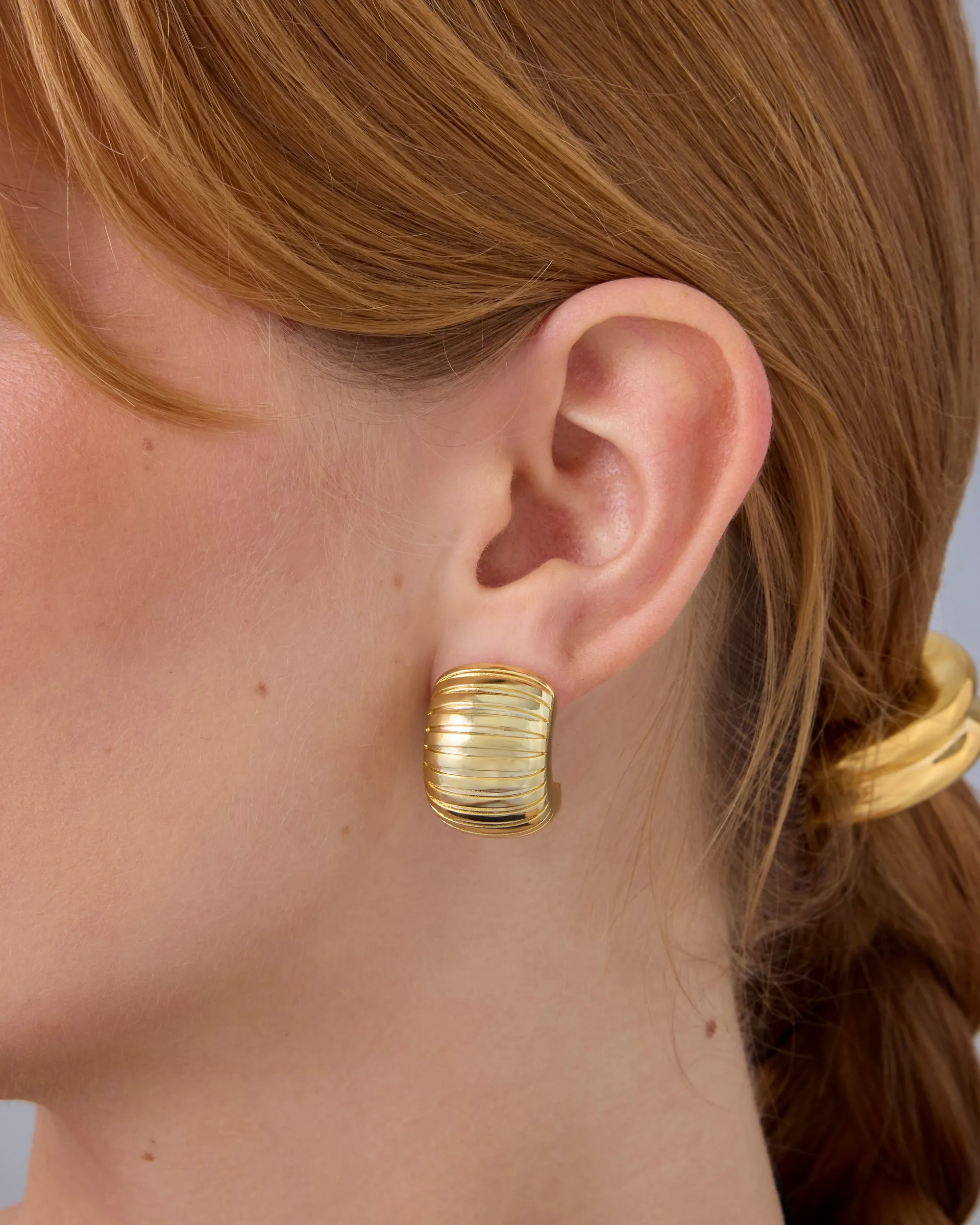 Chunky Ribbed Hoop Earrings