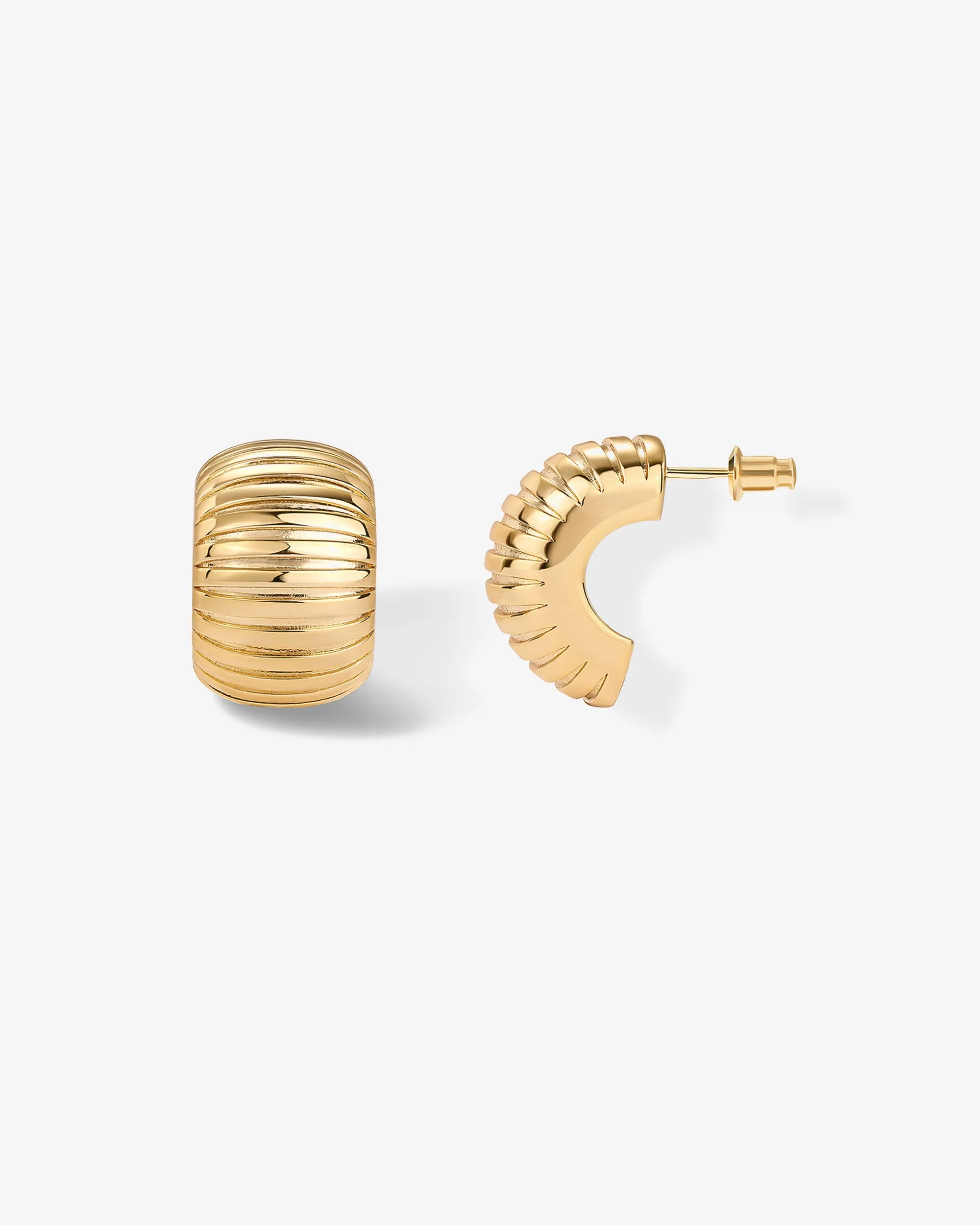 Chunky Ribbed Hoop Earrings