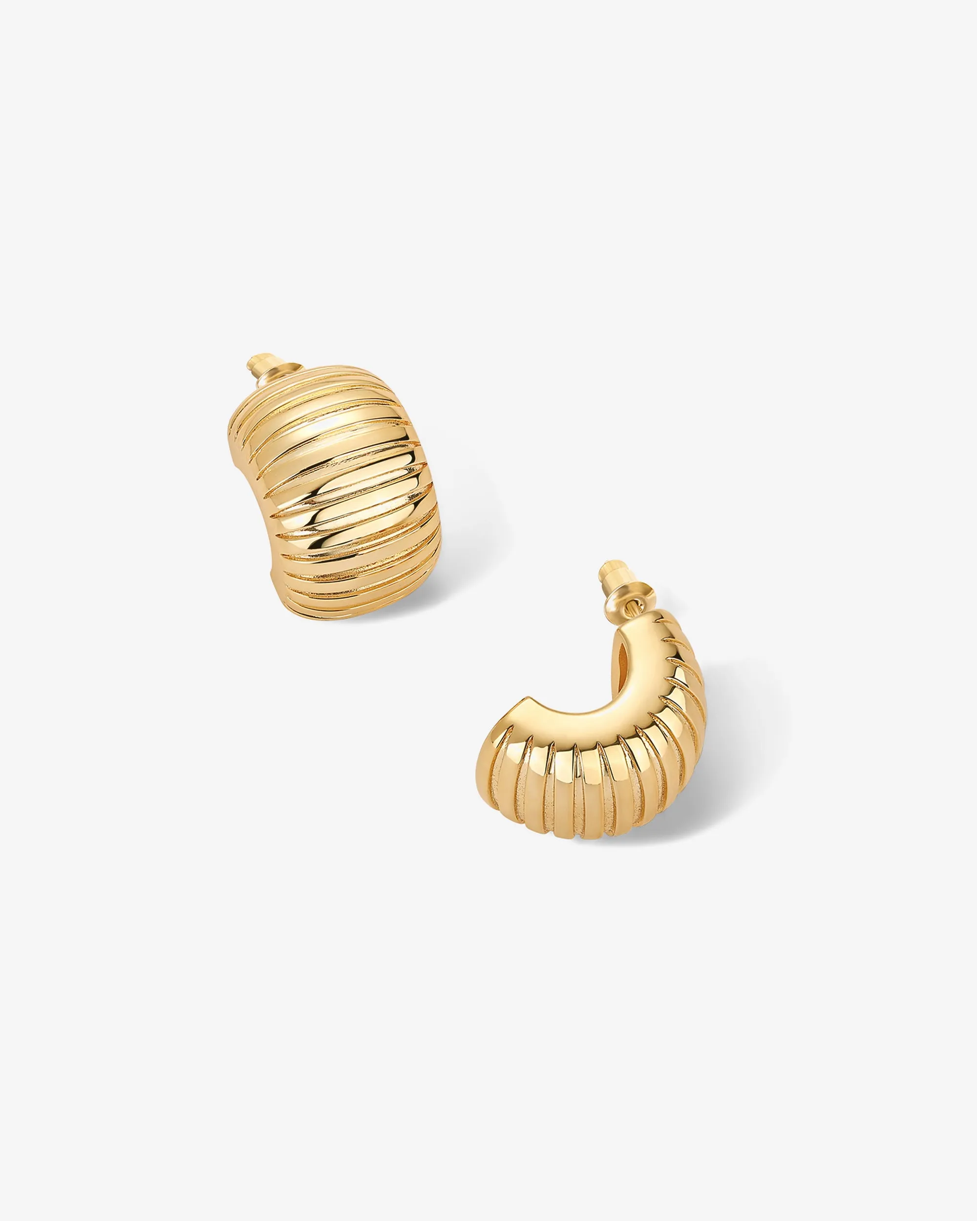 Chunky Ribbed Hoop Earrings
