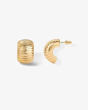 Chunky Ribbed Hoop Earrings