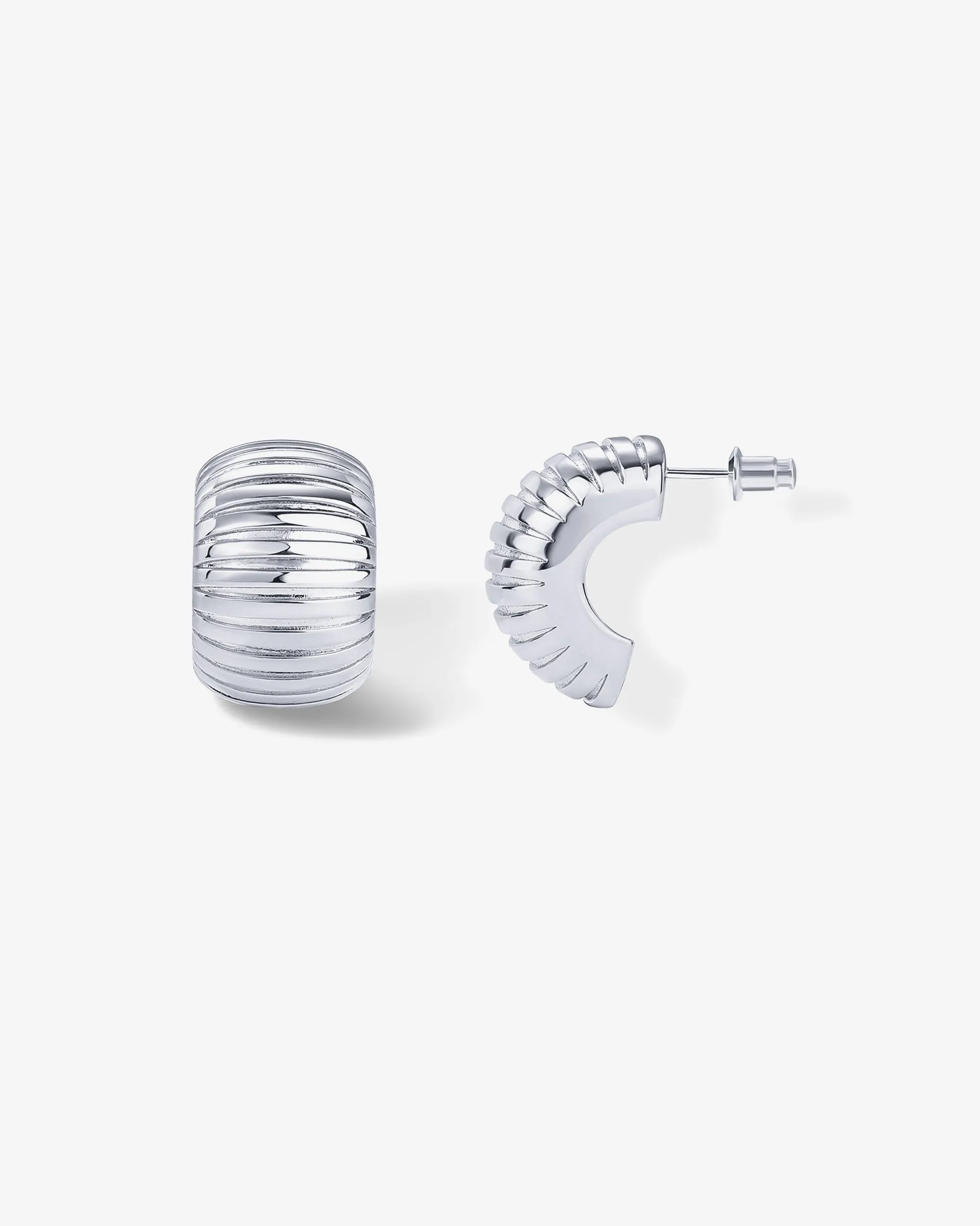 Chunky Ribbed Hoop Earrings
