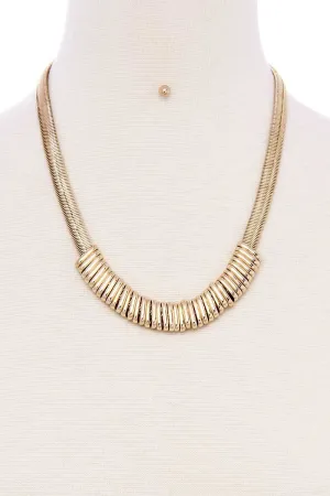 Chunky Snake Chain With Rings Short Necklace