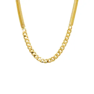 Chunky Vintage Snake X Cuban Chain Necklace