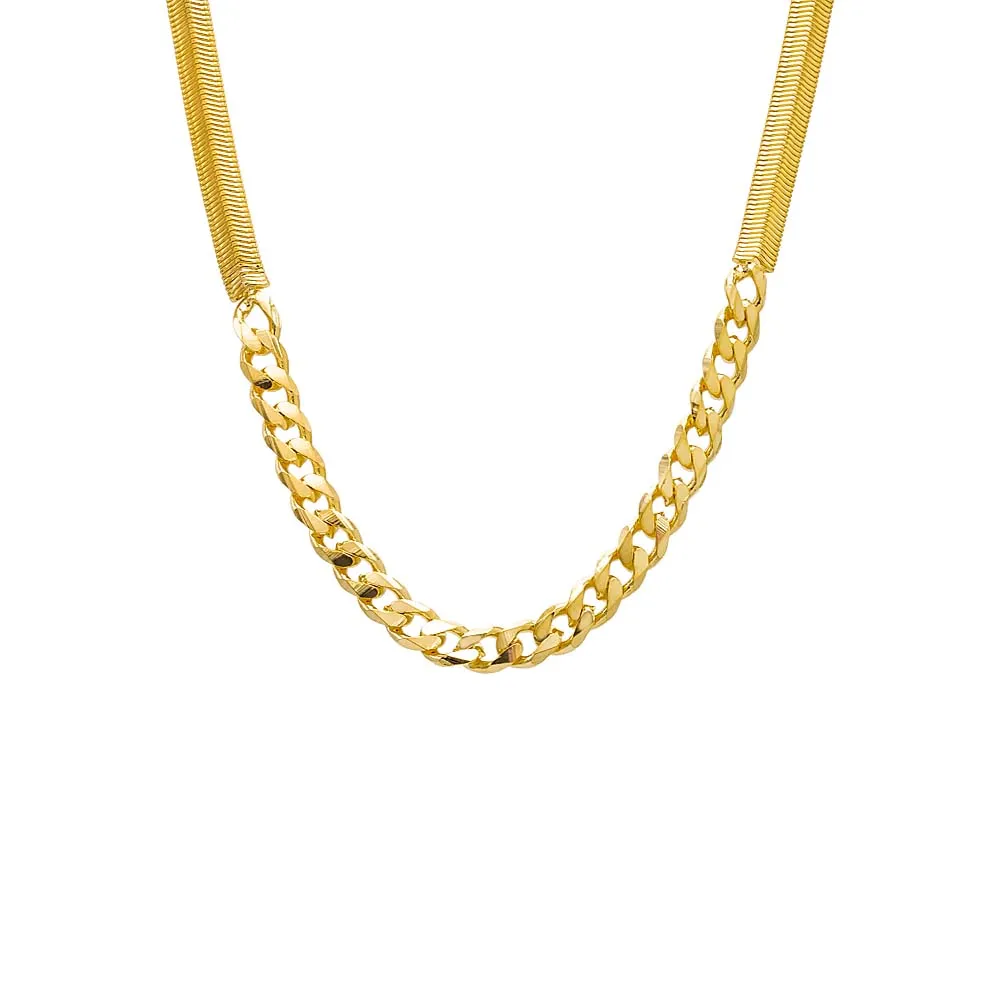 Chunky Vintage Snake X Cuban Chain Necklace