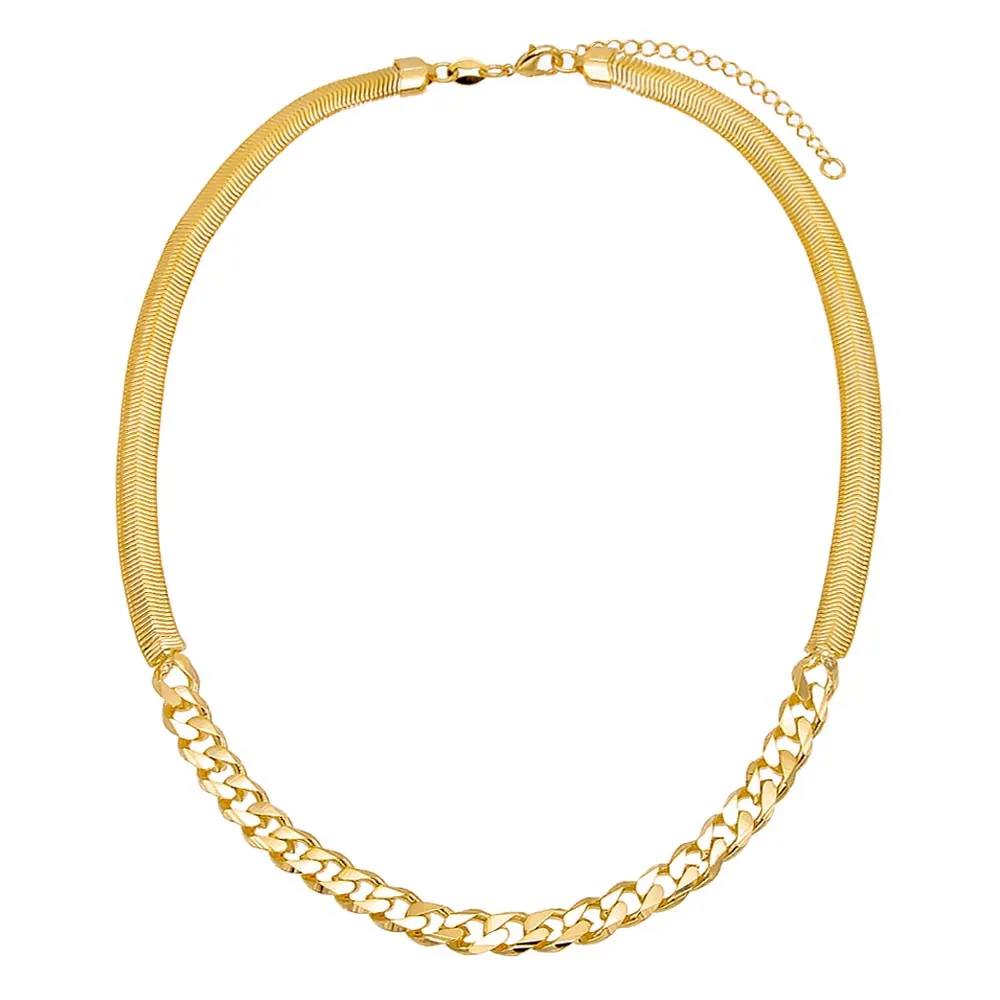 Chunky Vintage Snake X Cuban Chain Necklace
