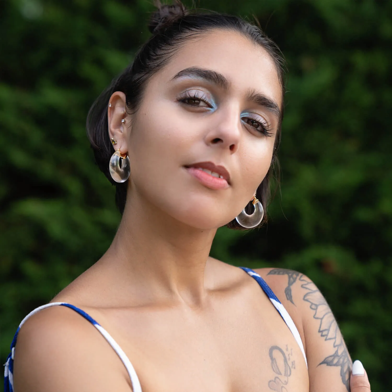 Clear Chunky lucite hoop earrings