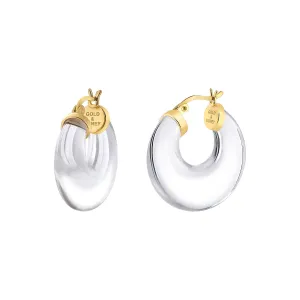 Clear Chunky lucite hoop earrings