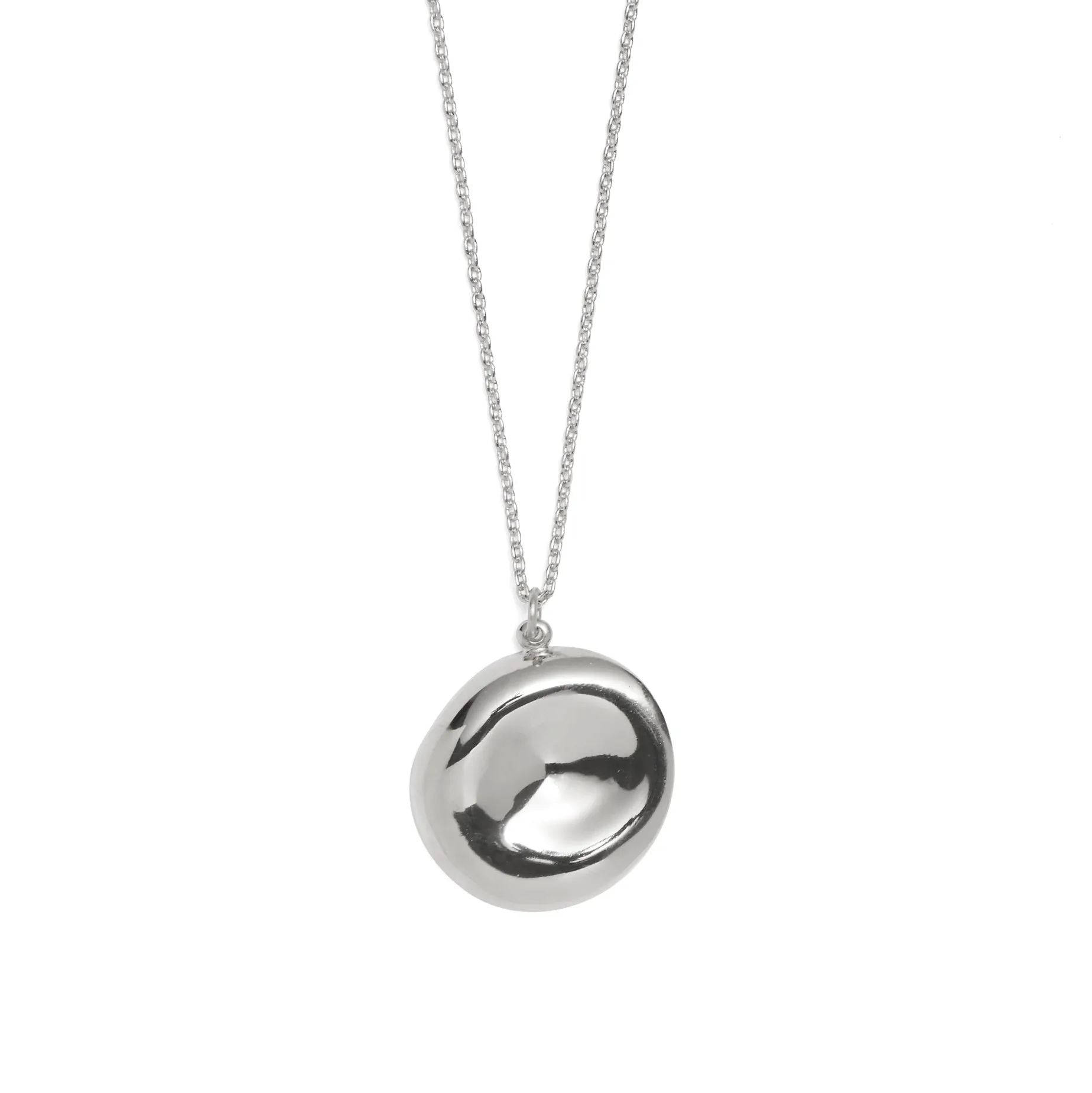 Cleft Necklace in Rhodium