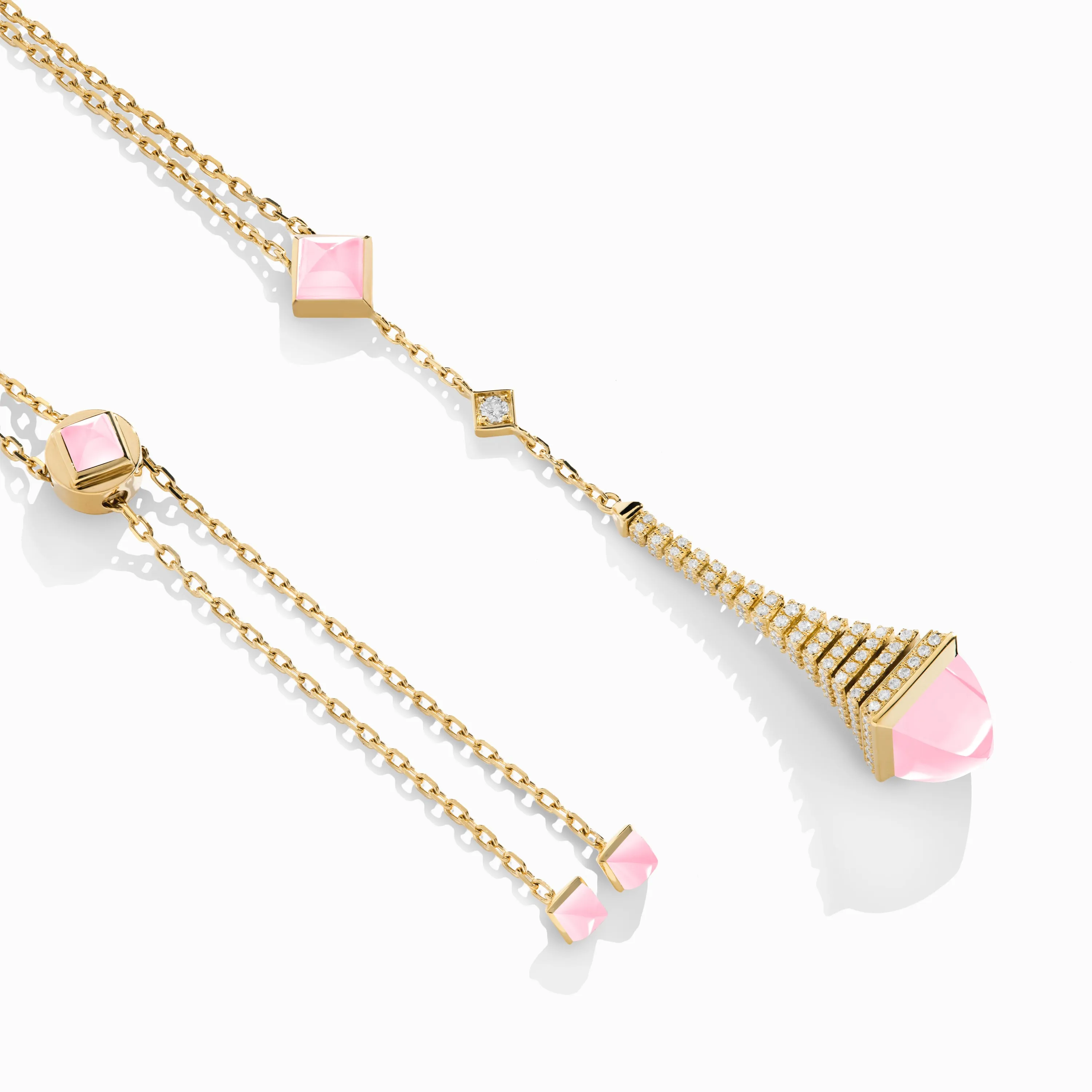 Cleo Rev Diamond Long Chain Drop Pendant Necklace