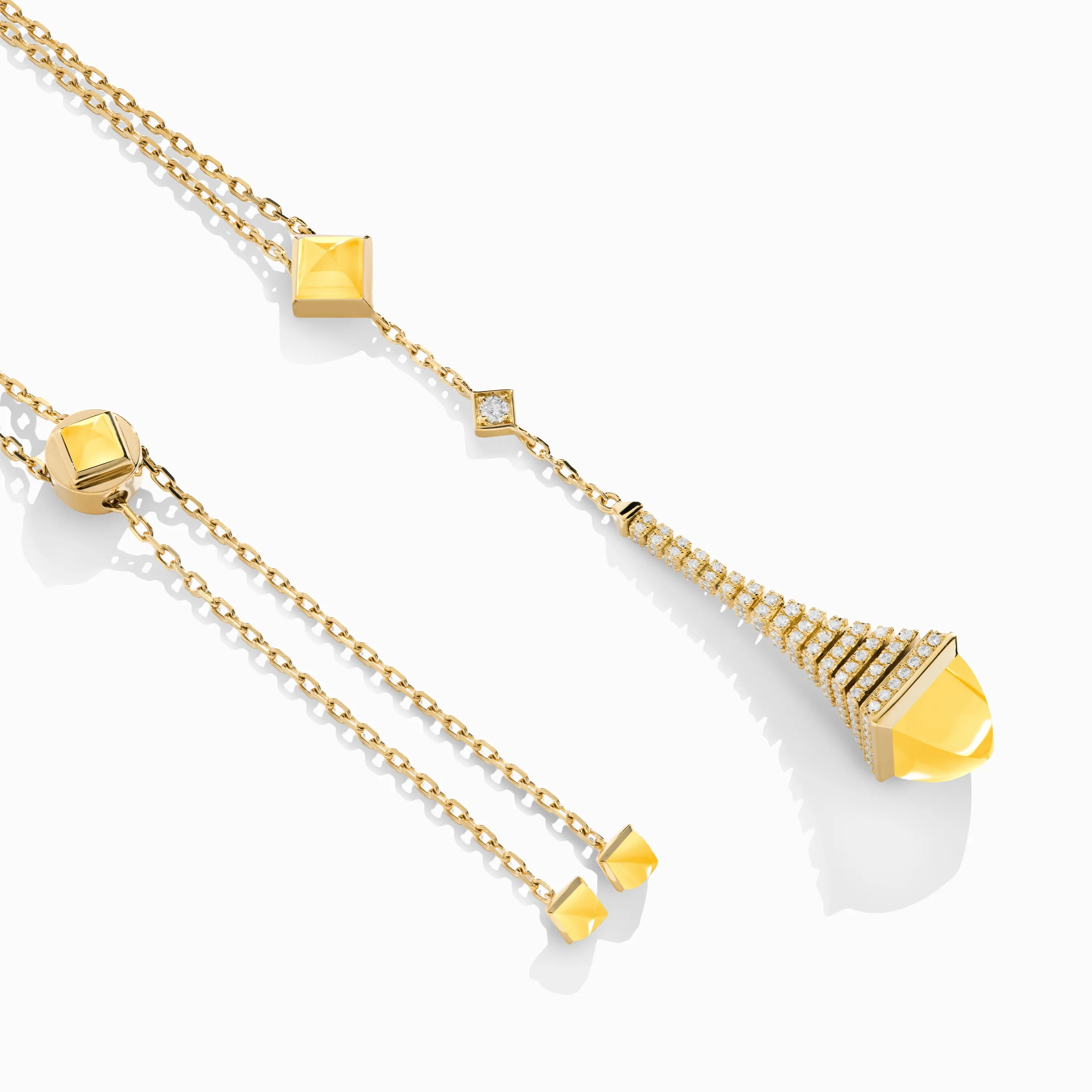 Cleo Rev Diamond Long Chain Drop Pendant Necklace