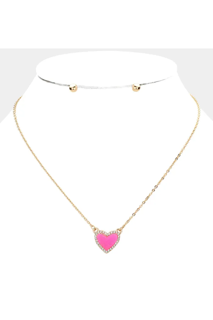 Colored heart necklaces