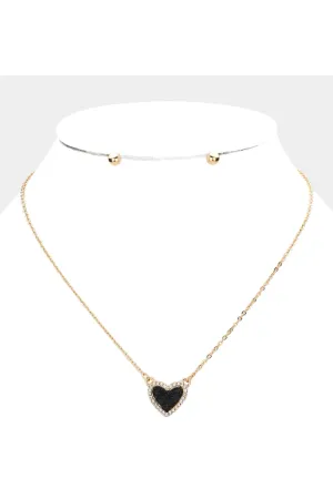 Colored heart necklaces