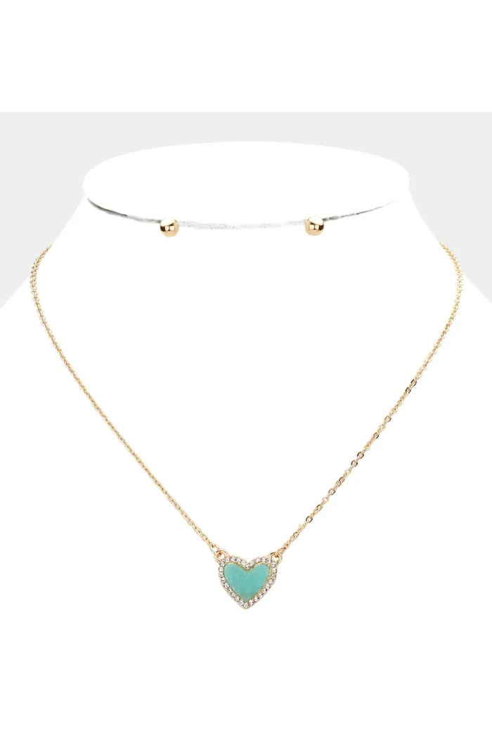 Colored heart necklaces