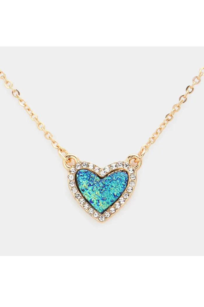 Colored heart necklaces