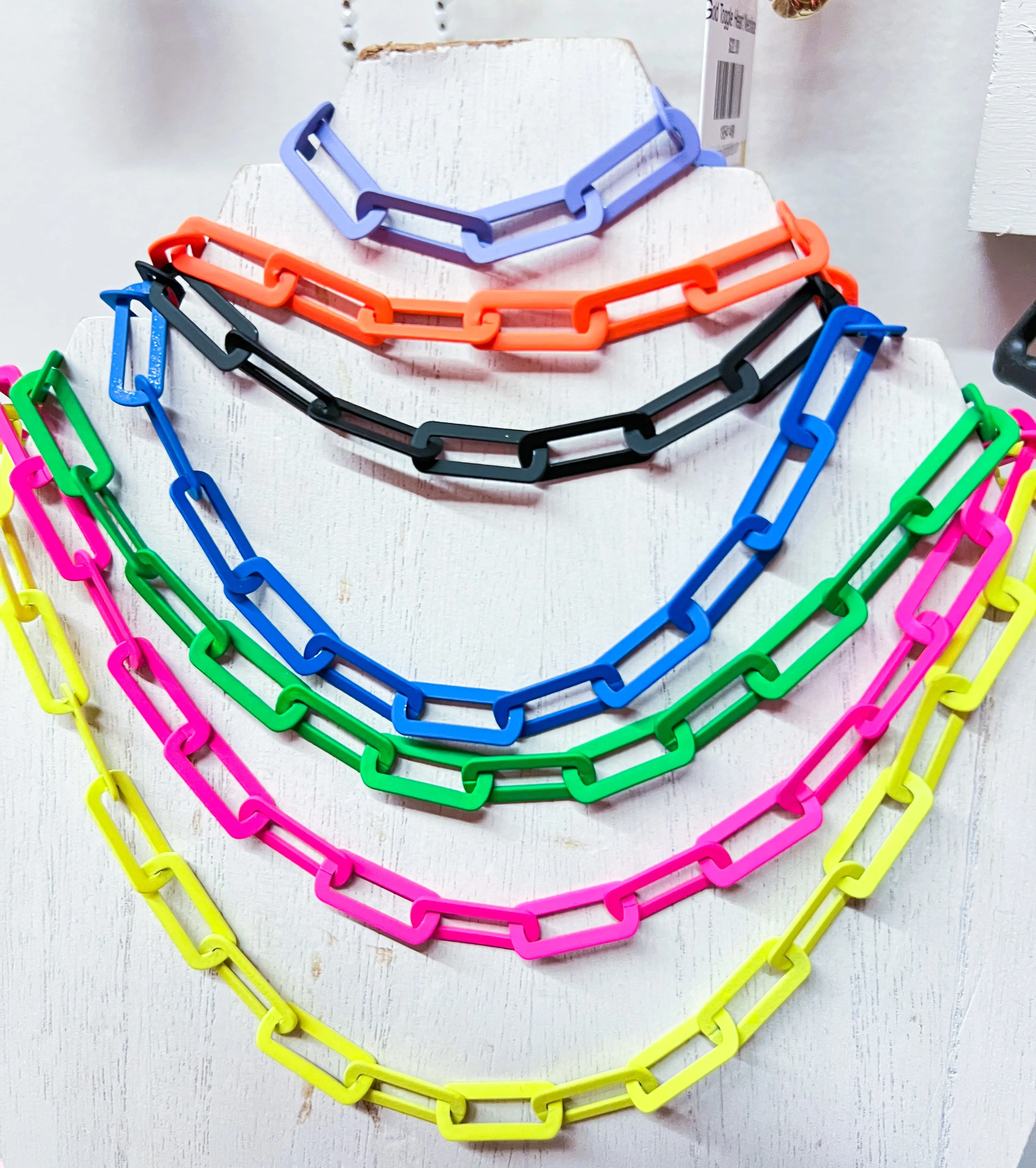 Colorful chain necklaces