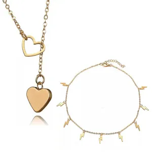 Combo Of 2 Y-Shaped Heart and Thunder Storms Pendant