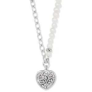 Contempo Heart Pearl Necklace