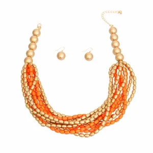 CRL and Gold Multistrand Necklace Set