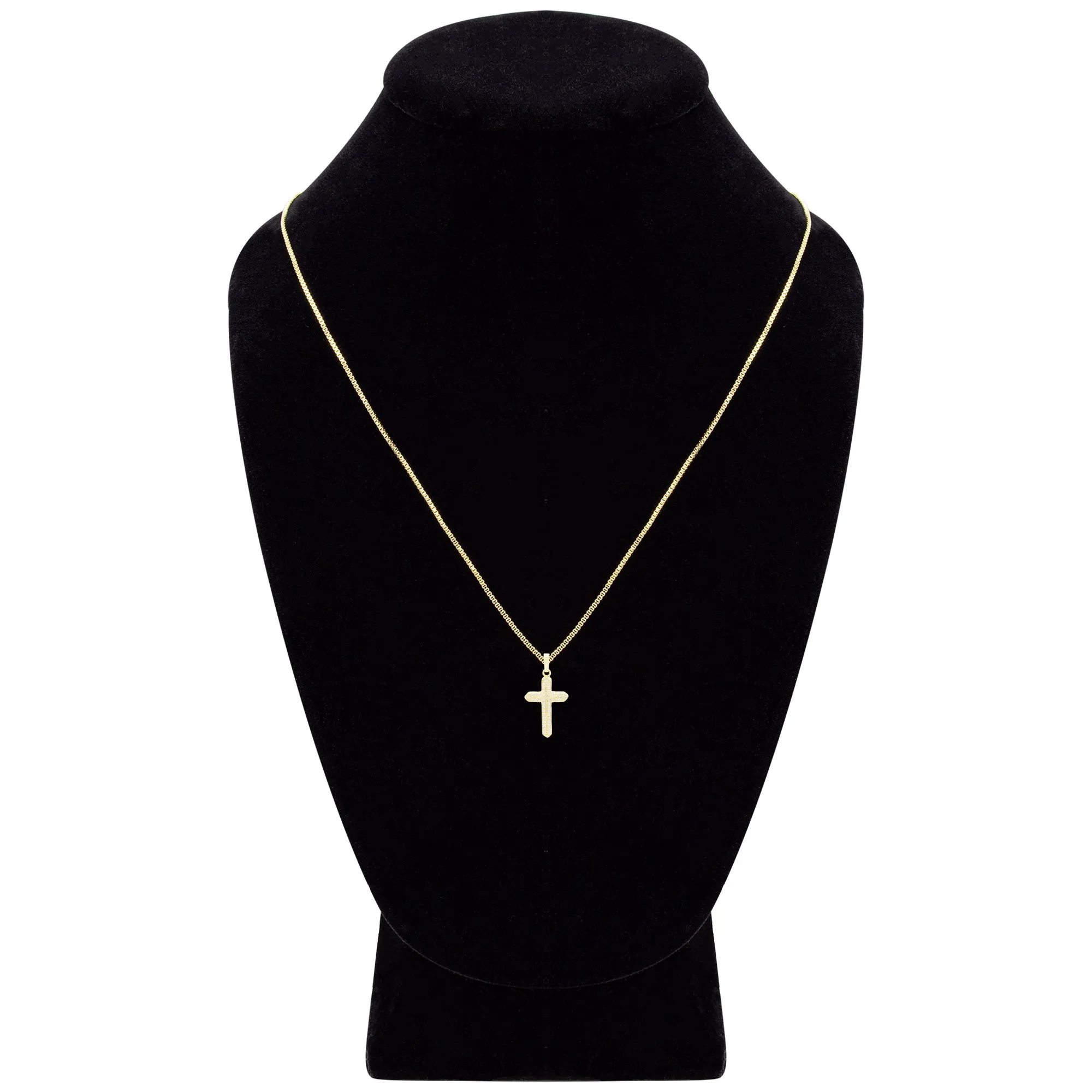 Cross 3 Cubic Zirconia Pendant With Necklace Set 14K Gold Filled