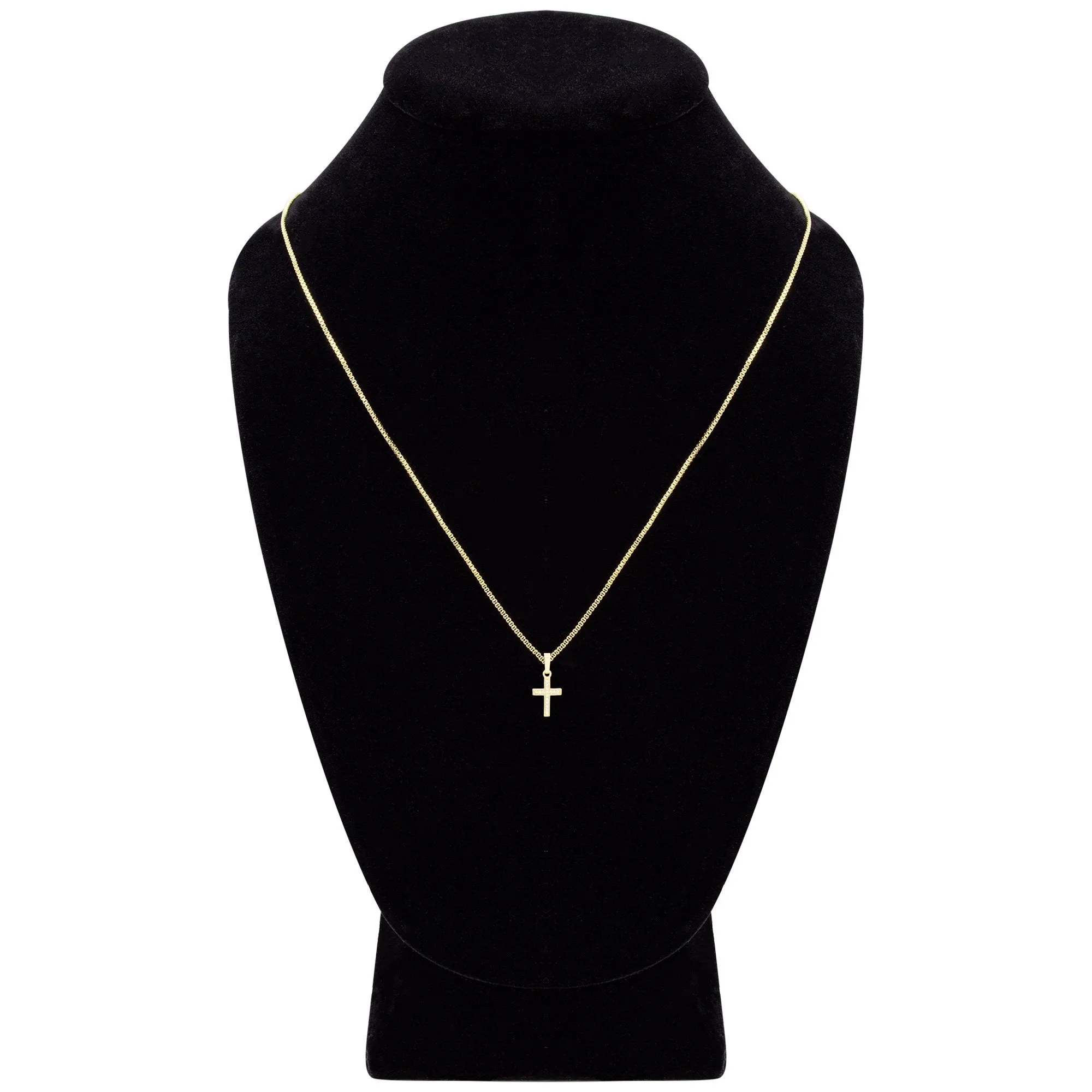 Cross Cubic Zirconia Pendant With Necklace Set 14K Gold Filled