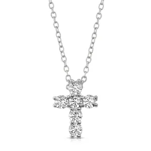 CROSS CZ NECKLACE, SILVER
