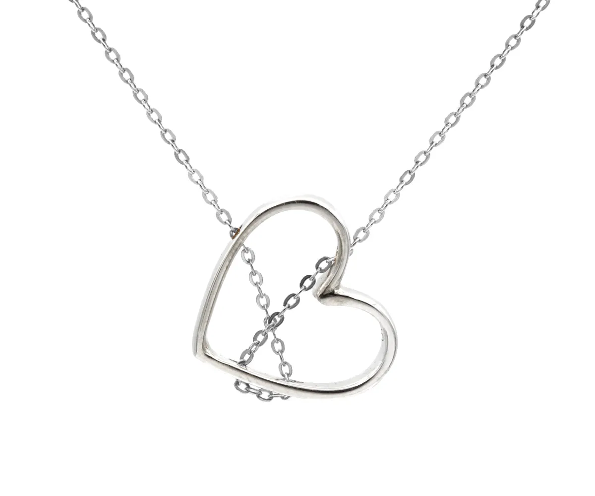 Cross My Heart Sterling Silver Necklace