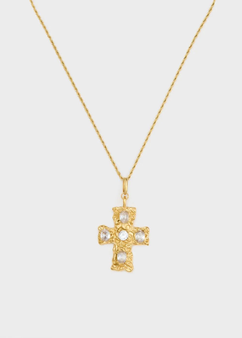 CROSS NECKLACE 14K GOLD PLATED