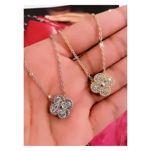 Crystal Clover Necklaces ( Gold & Silver)