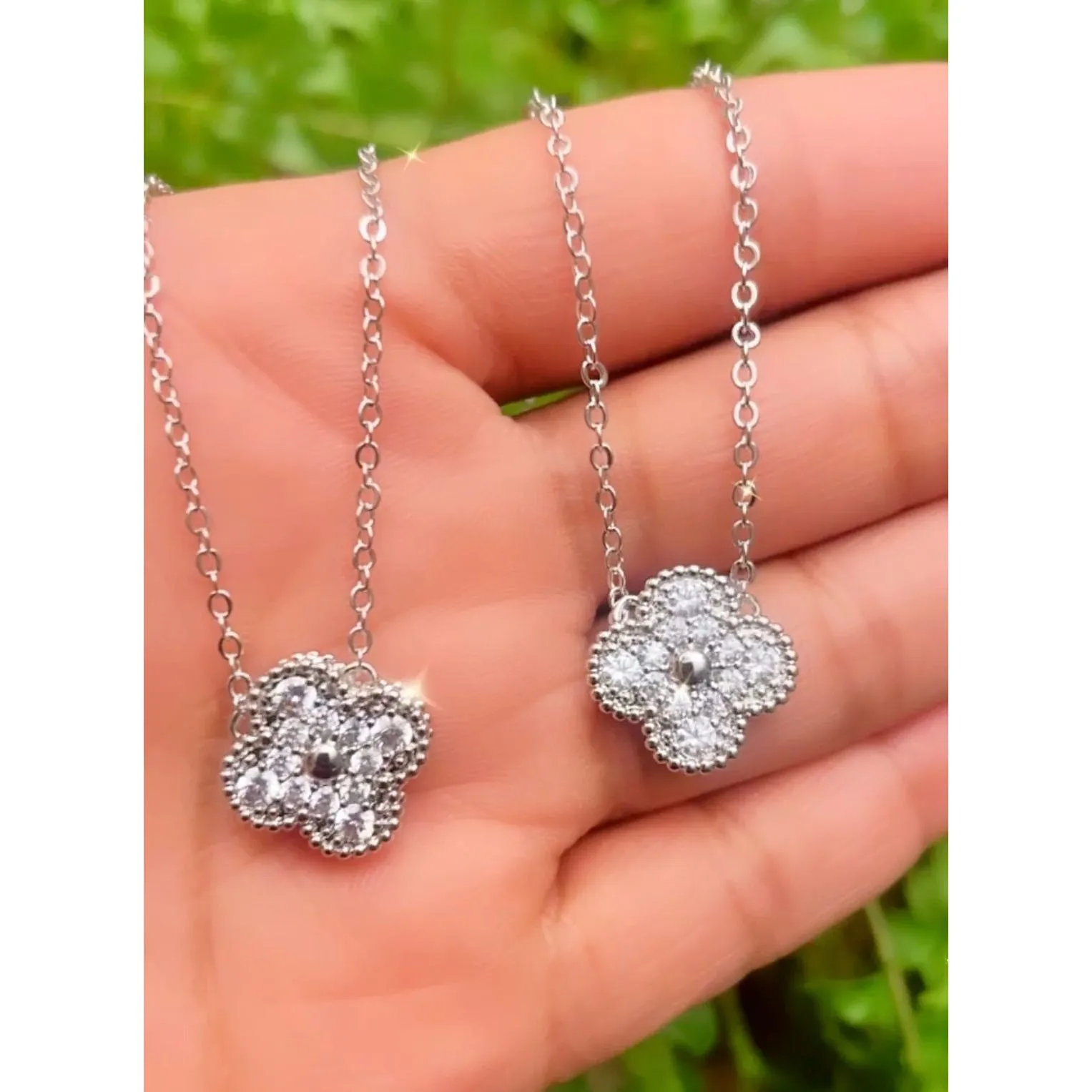 Crystal Clover Necklaces ( Gold & Silver)