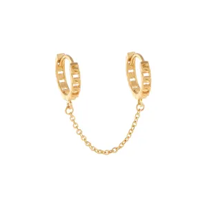 Cuban Chain Huggie Earring 14K