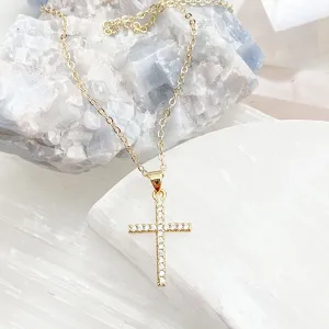 Cubic Zirconia Cross Necklace