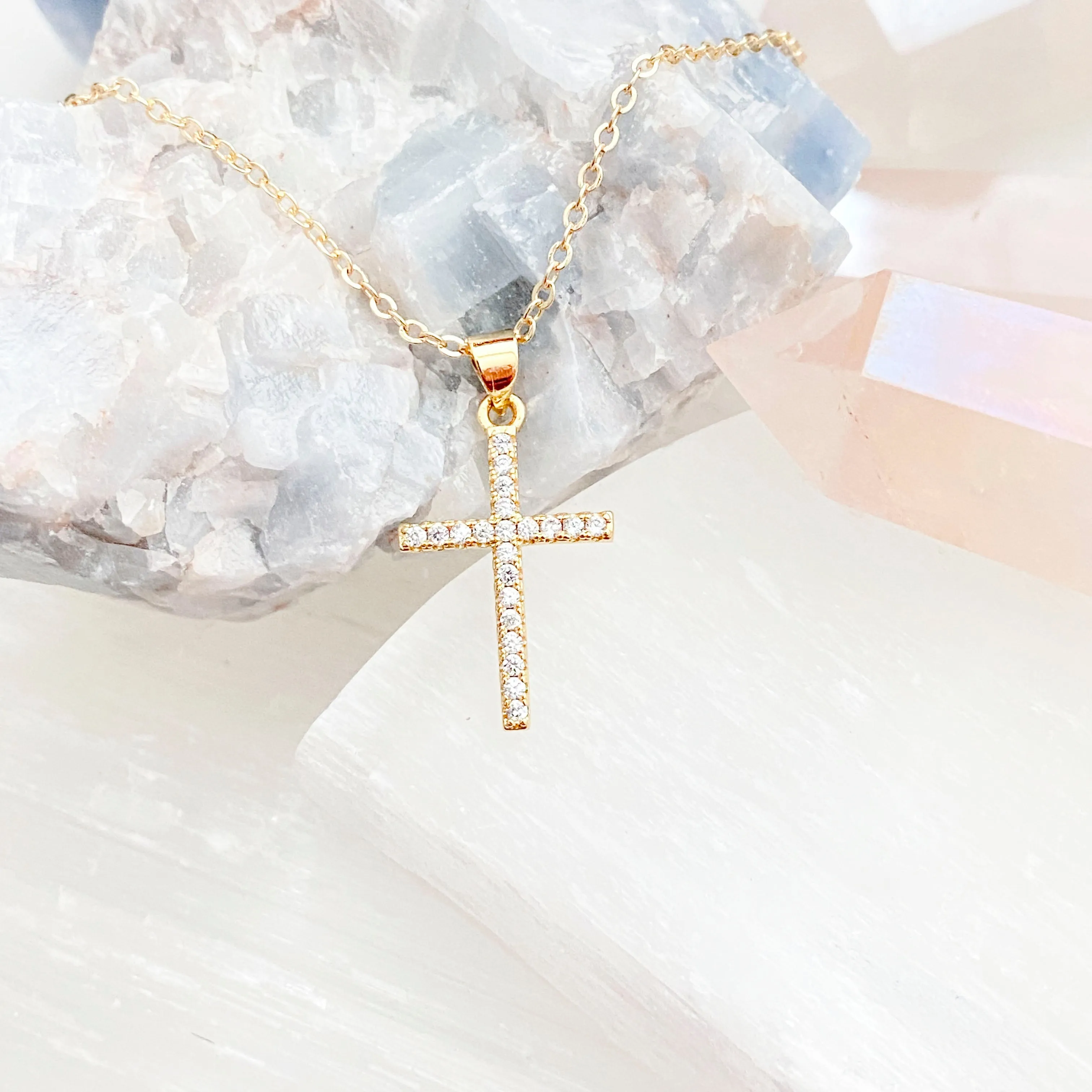 Cubic Zirconia Cross Necklace