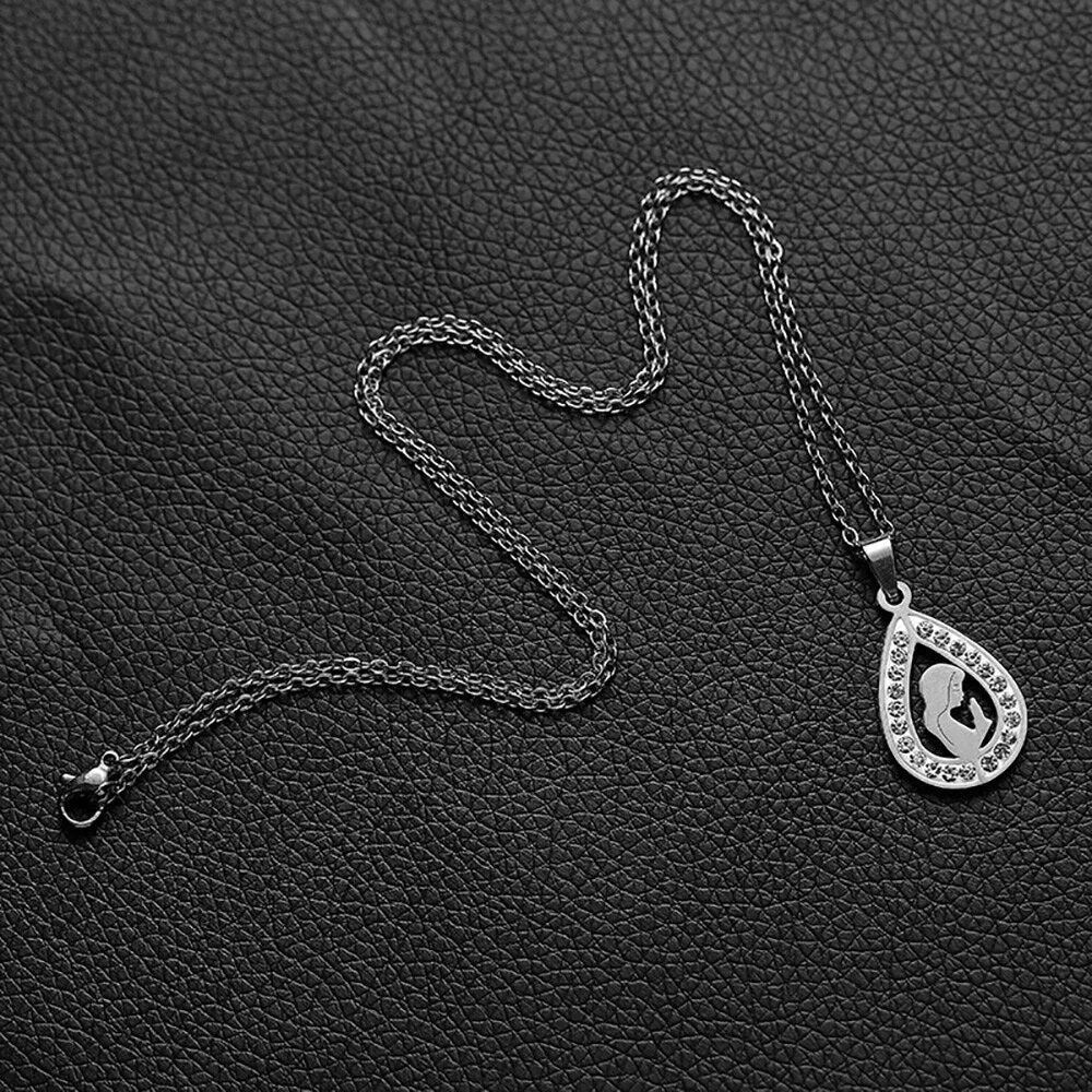 Cubic Zirconia Drop Pendant Necklace